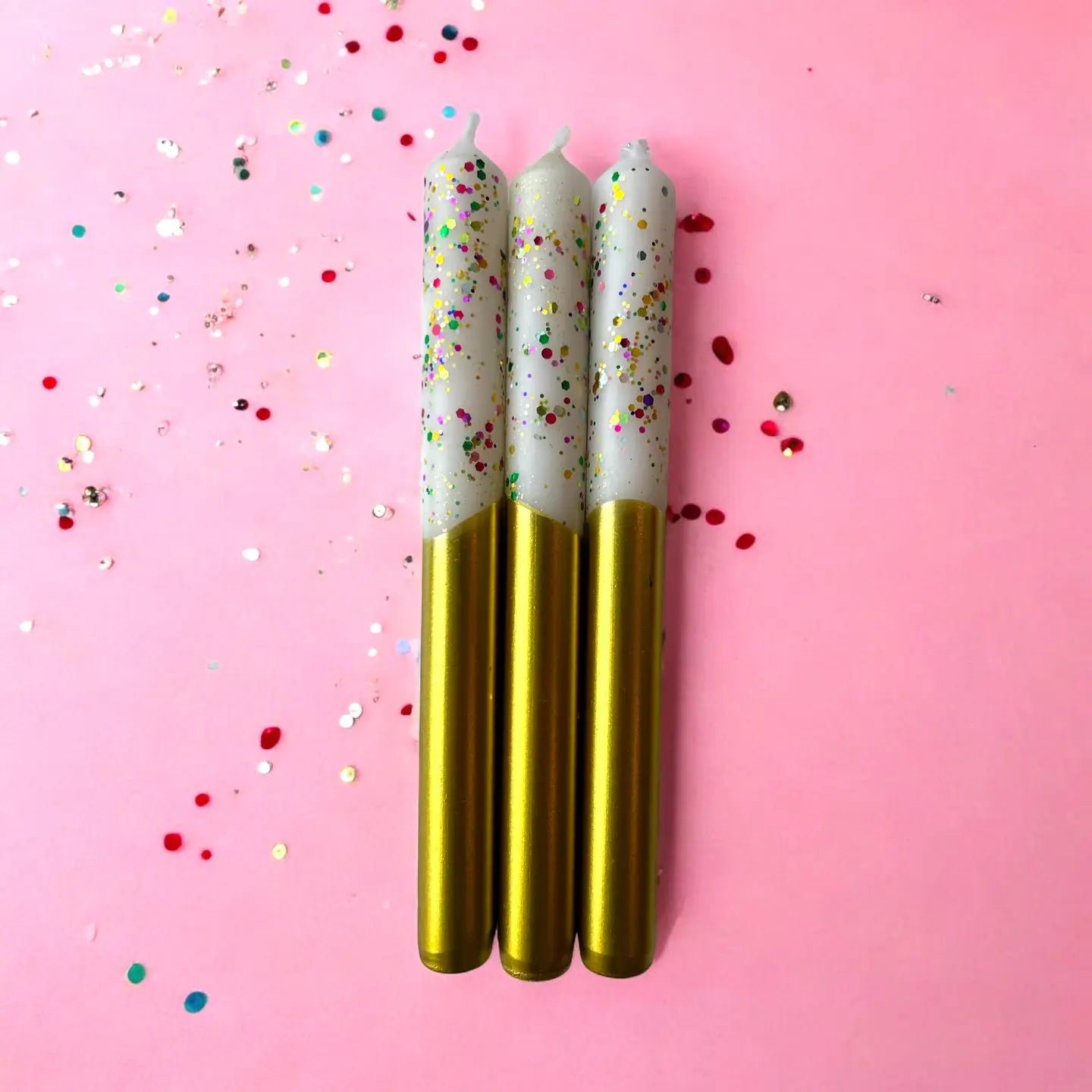 Funfetti - Dip Dye Dinner Candle Trio