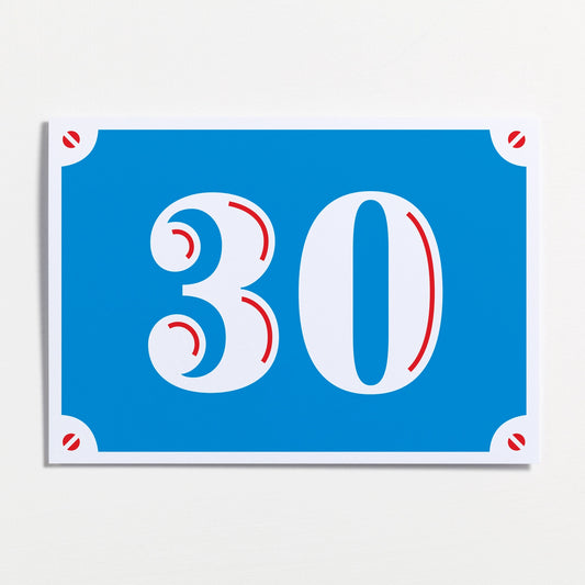 Nice Number Greetings Card - 30