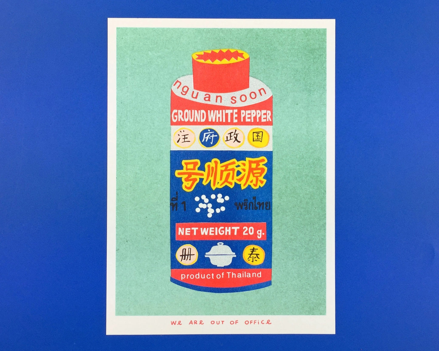 A Can of Ground White Pepper Risograph Mini Print