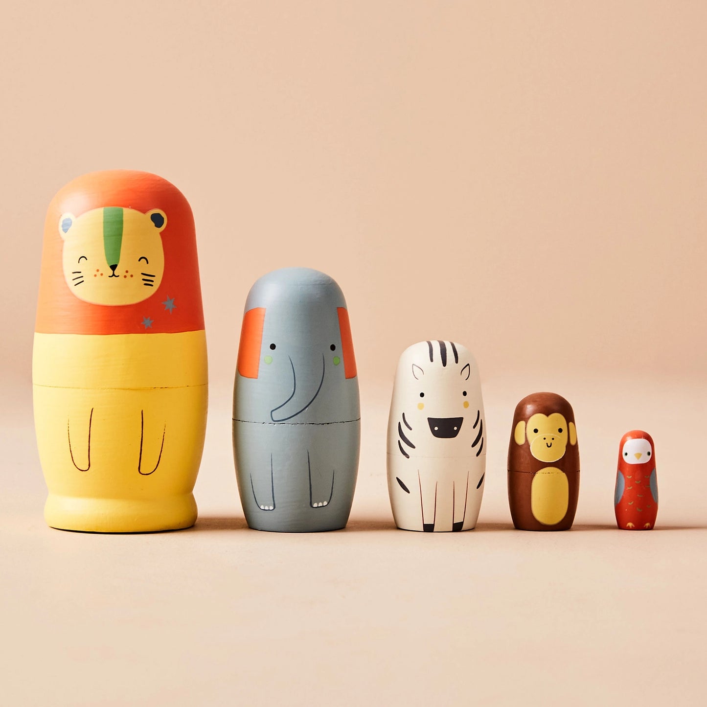 Just Bee Kids Safari Wooden Nesting Dolls