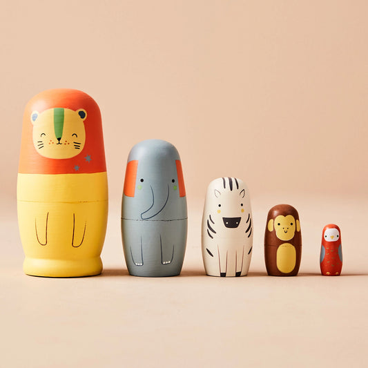 Just Bee Kids Safari Wooden Nesting Dolls