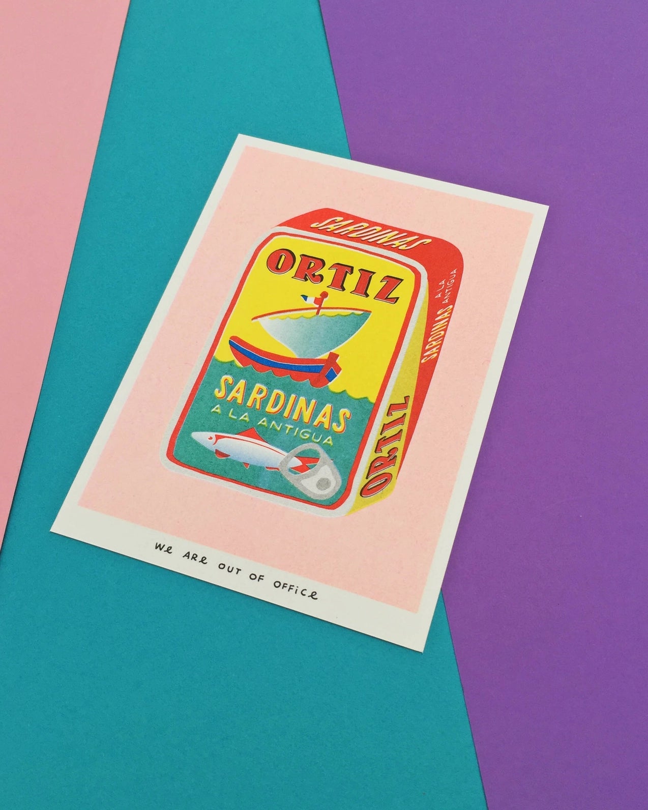 A Can Full of Sardinas Risograph Mini Print