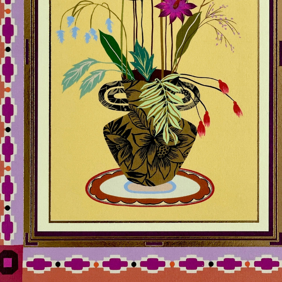 Floral Botanical Bouquet Decorative Border Greeting Card
