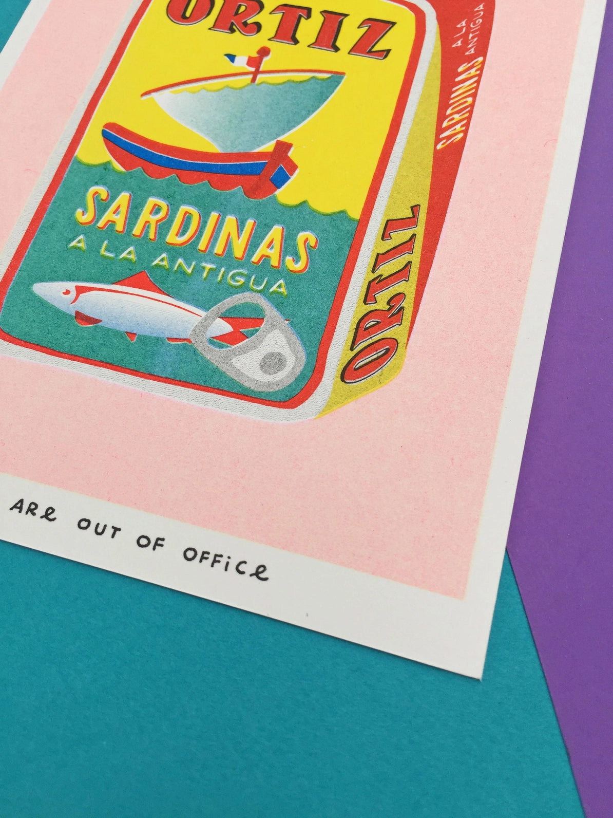 A Can Full of Sardinas Risograph Mini Print