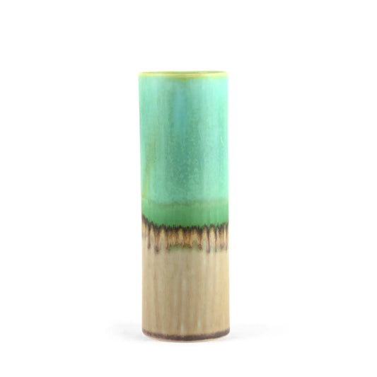 Cylinder Vase in Green and Grey