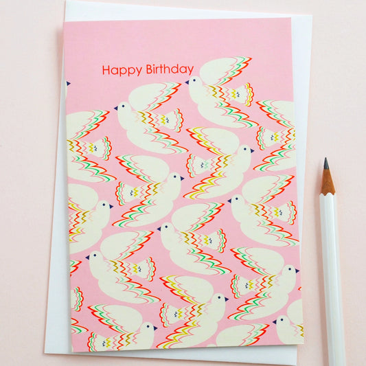 Pretty in Pink Happy Birthday Greetings Card