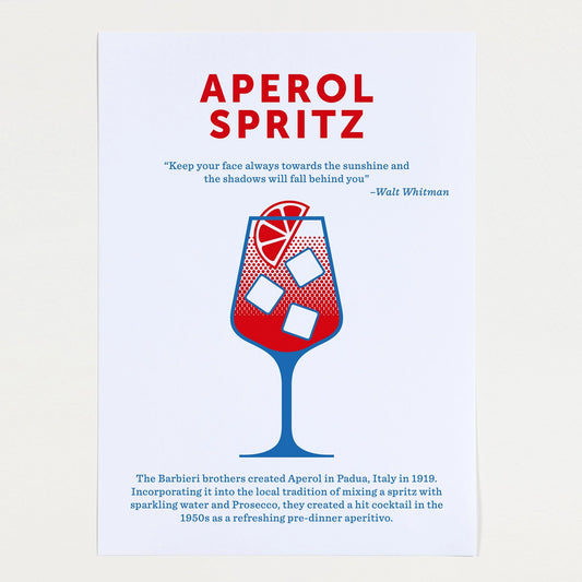 Aperol Spritz Cocktail Recipe Screen Print