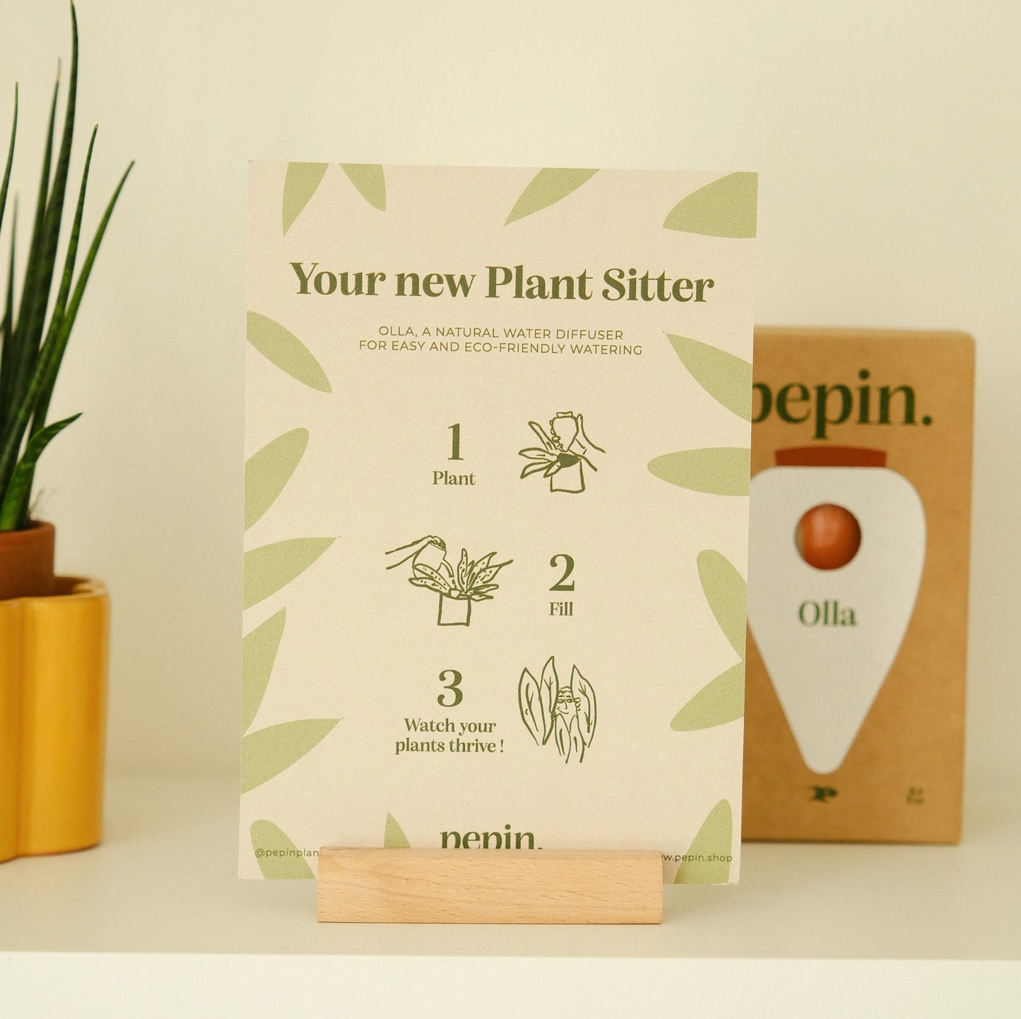 Olla - Green and White - Self watering for plants
