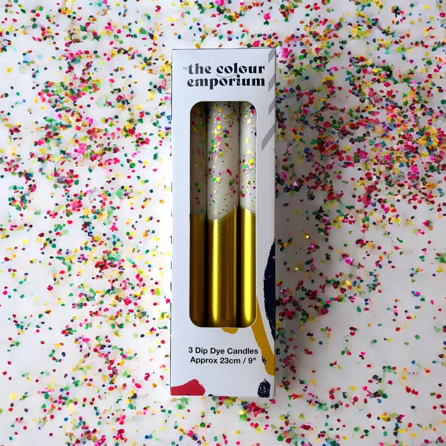 Funfetti - Dip Dye Dinner Candle Trio