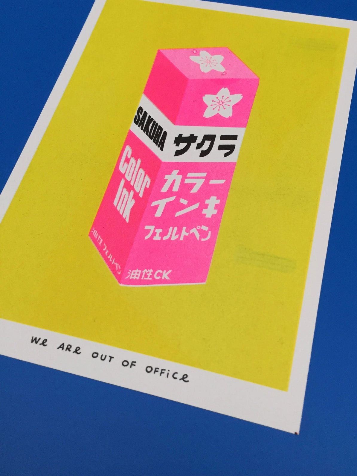 Very Bright Japanese Sakura Ink Risograph Mini Print