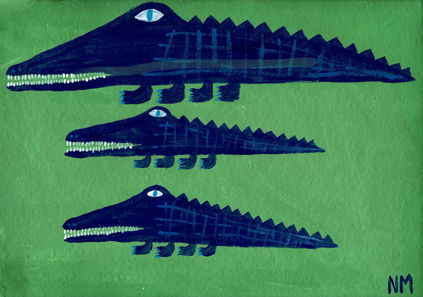 Blue Crocodiles A3 Print