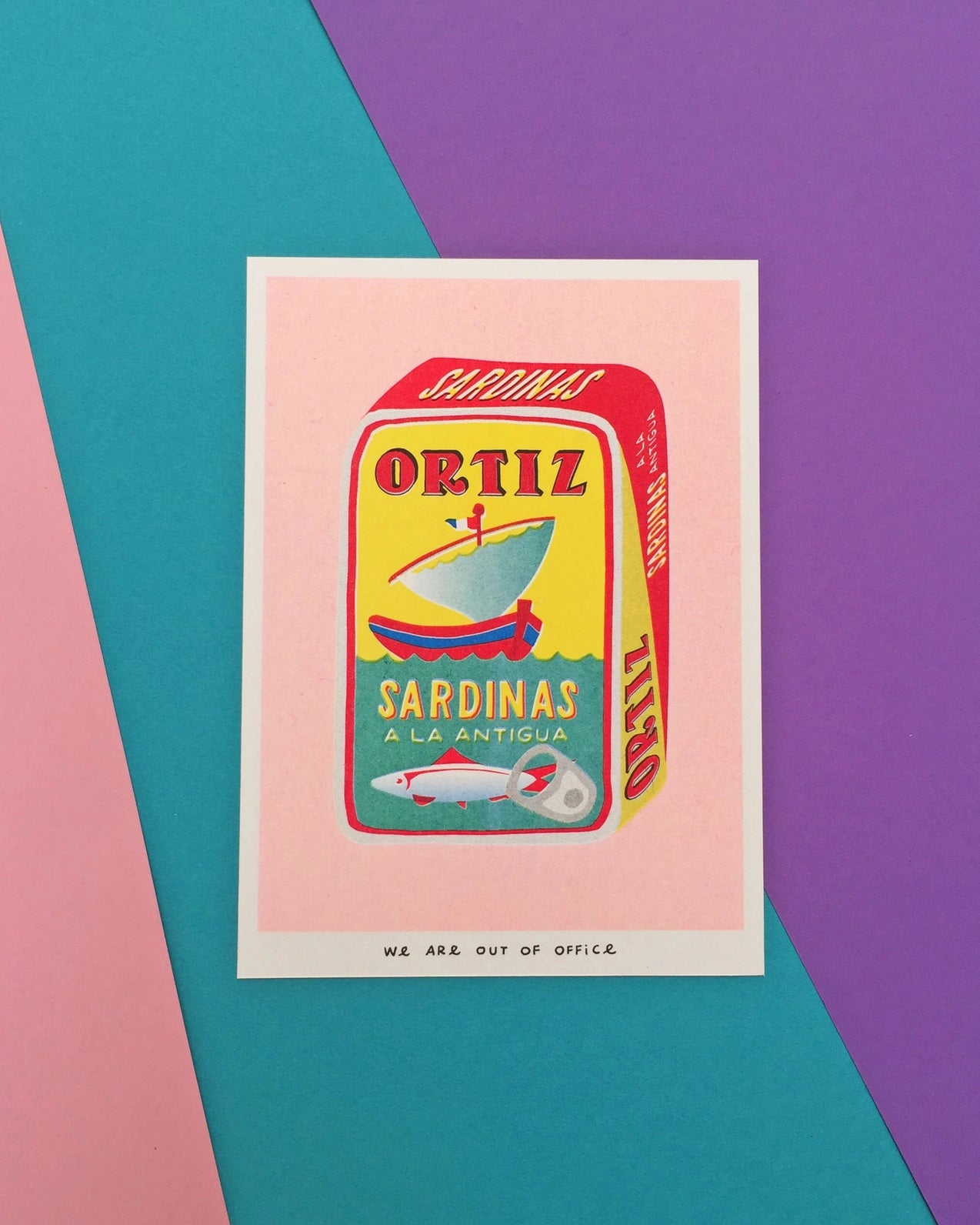 A Can Full of Sardinas Risograph Mini Print