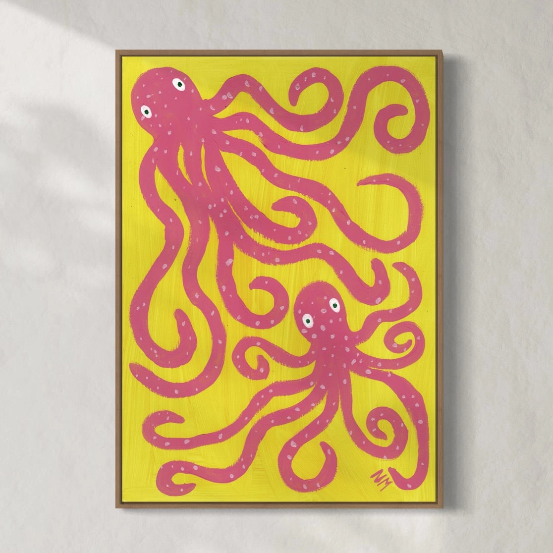 Pink Octopus A3 Print