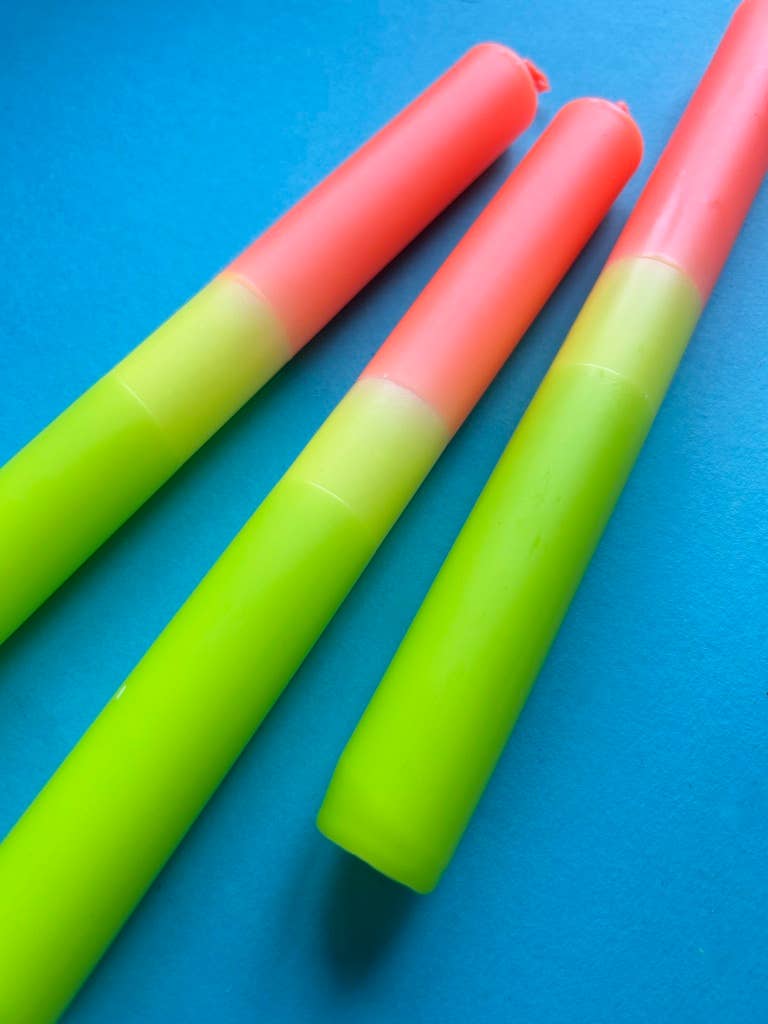 Neon Citrus - Dip Dye Dinner Candle Trio