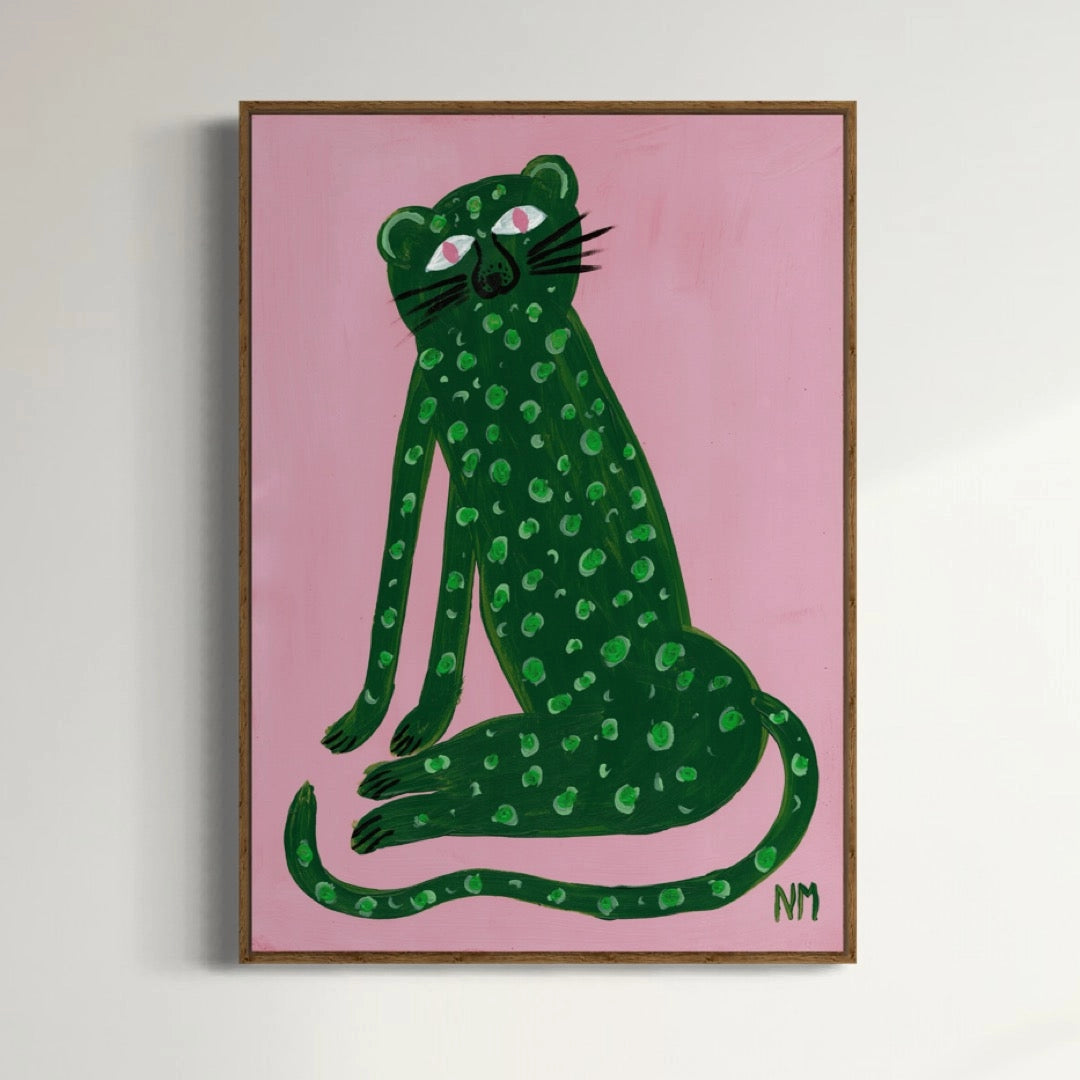 Green Leopard A3 Print