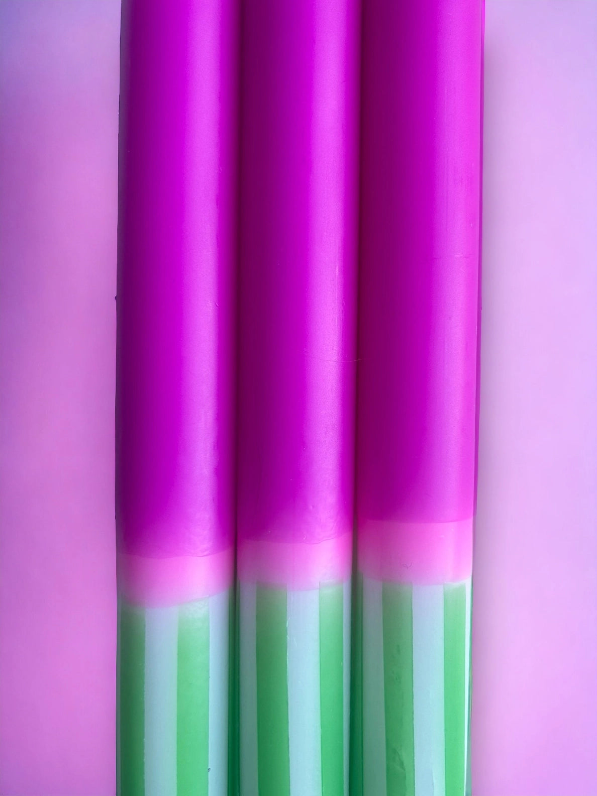 Fushia Fern - Dip Dye Dinner Candle Trio