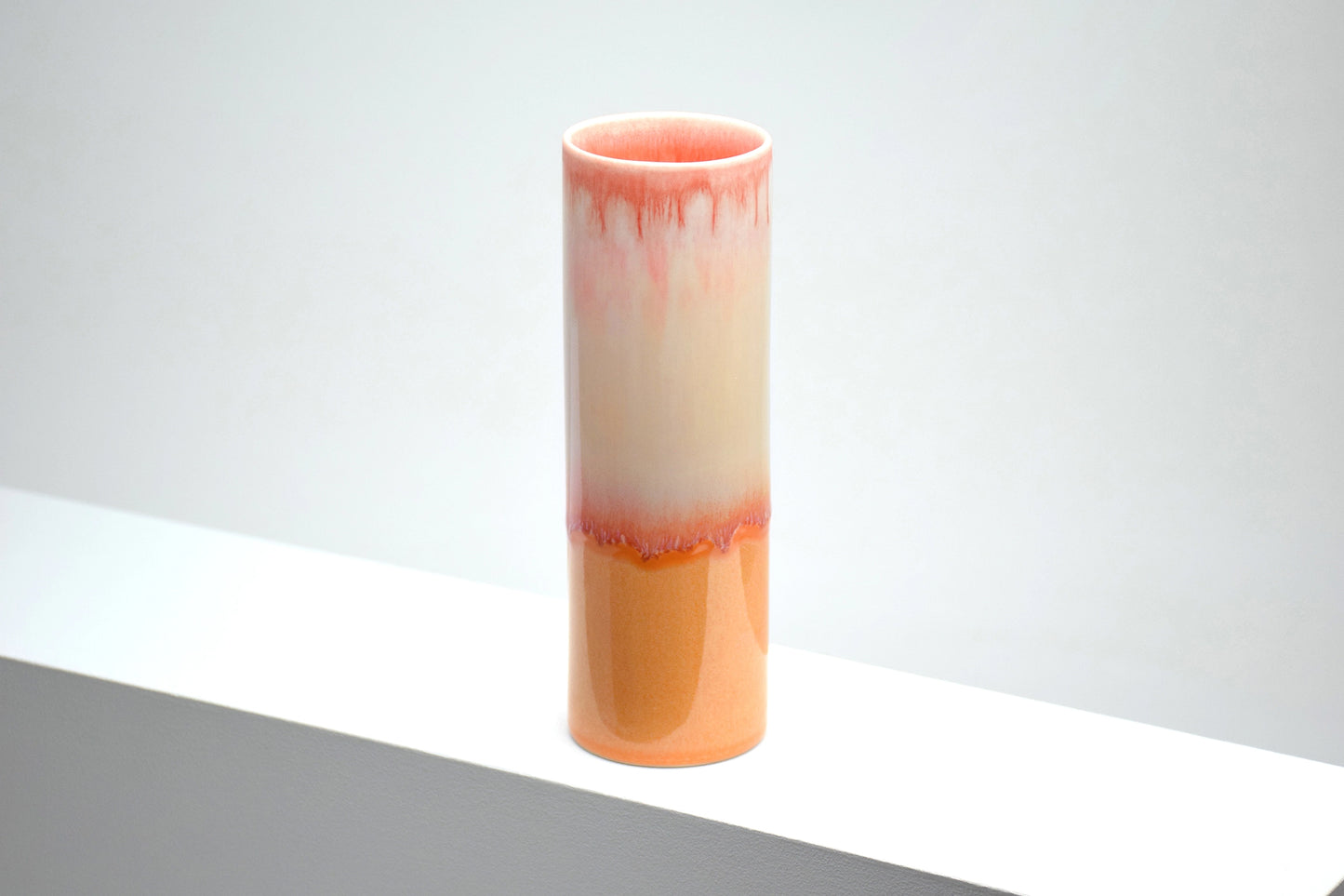 Cylinder Vase in Pink and Orange