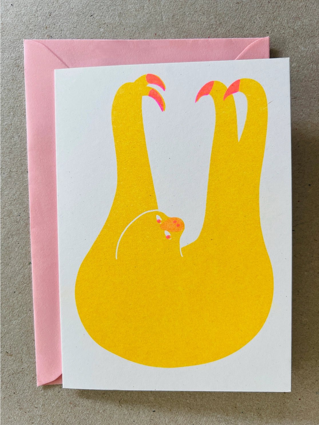 Sloth Riso Greetings Card
