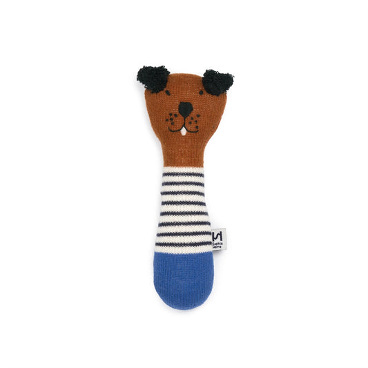 Cobalt Dog Baby Rattle Toy