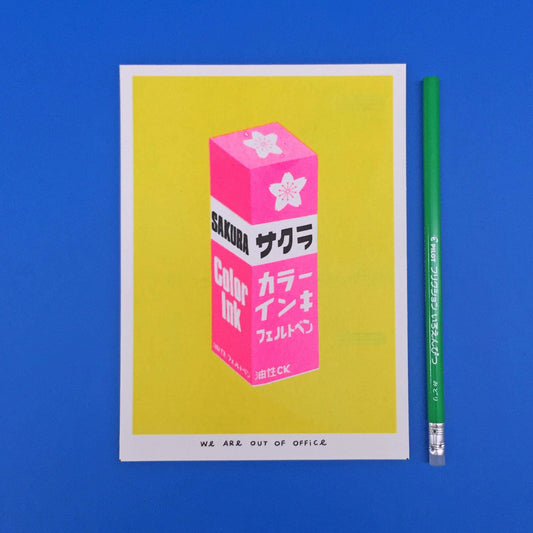 Very Bright Japanese Sakura Ink Risograph Mini Print