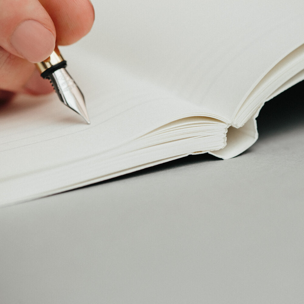 A5 Layflat Notebook plain pages - Kaffe print in Brick Red