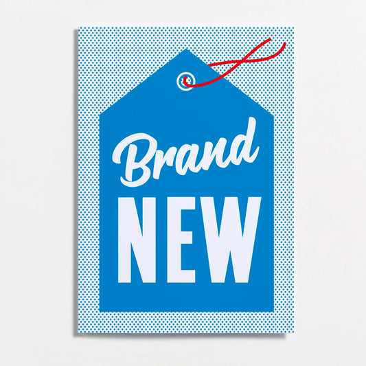 Brand New Blue Greetings Card