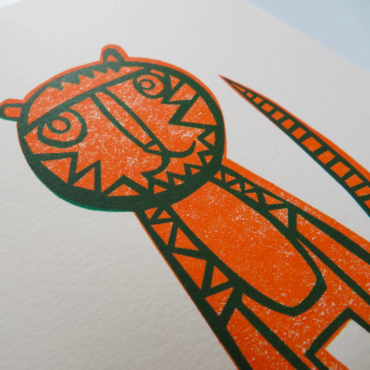 Little Tiger Collagraph Print