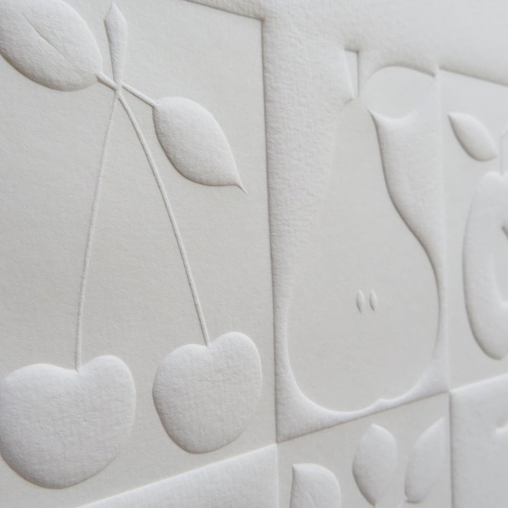 Fruit and Veg Embossed Print