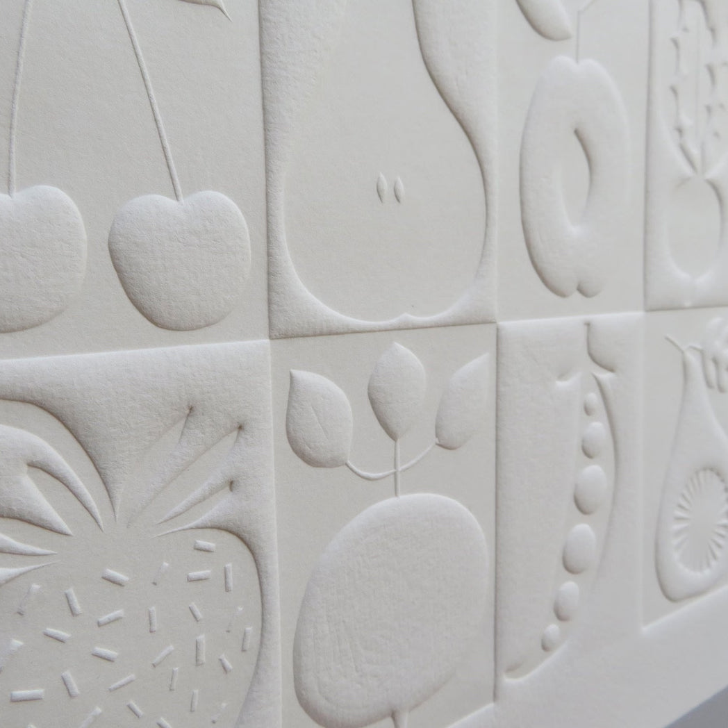 Fruit and Veg Embossed Print