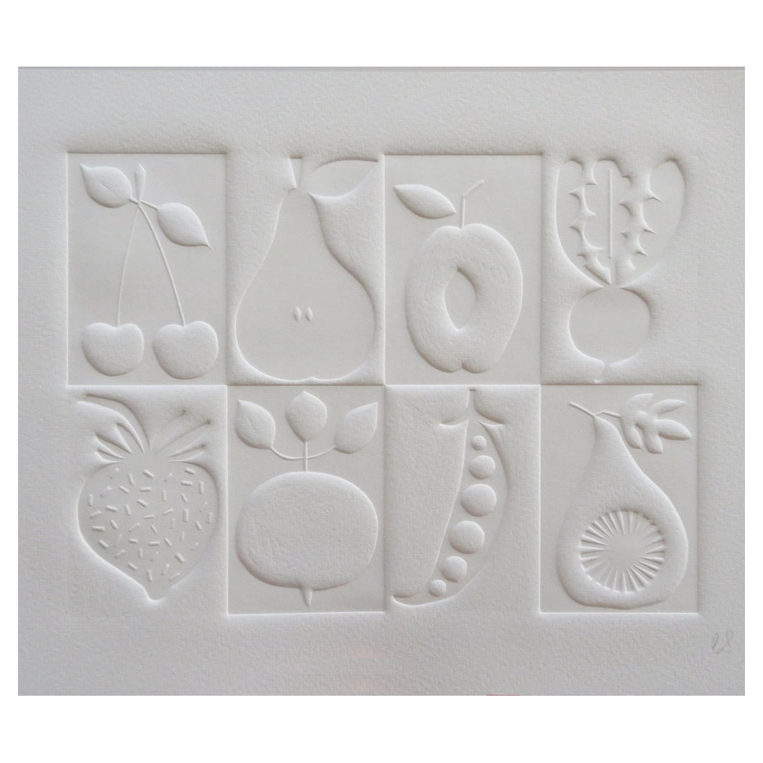 Fruit and Veg Embossed Print