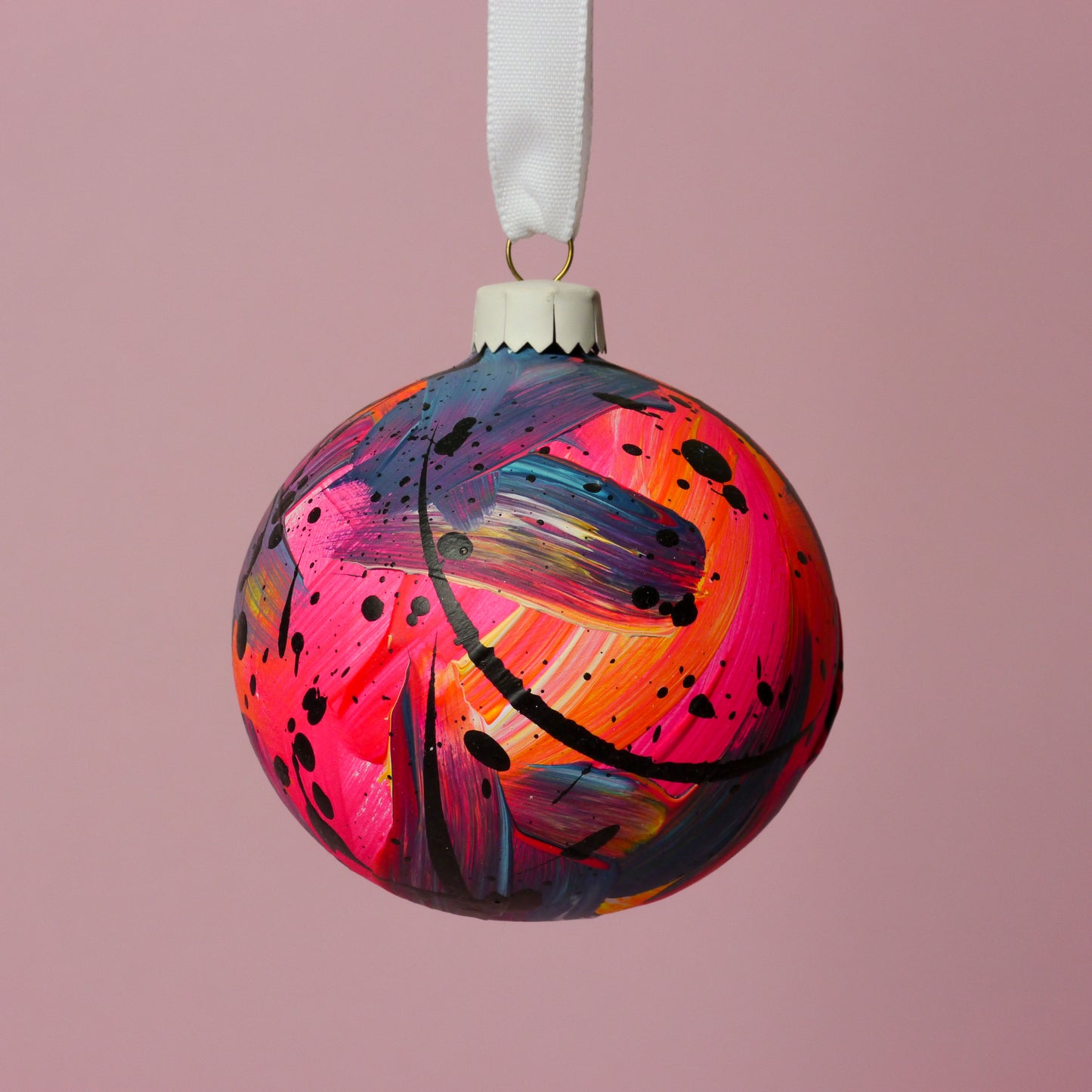 Hand Painted Bauble in Mix Brights