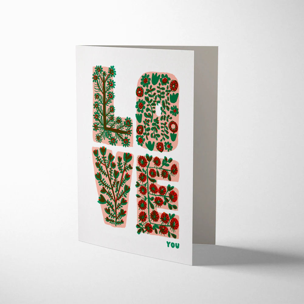Floral Love Letters Card