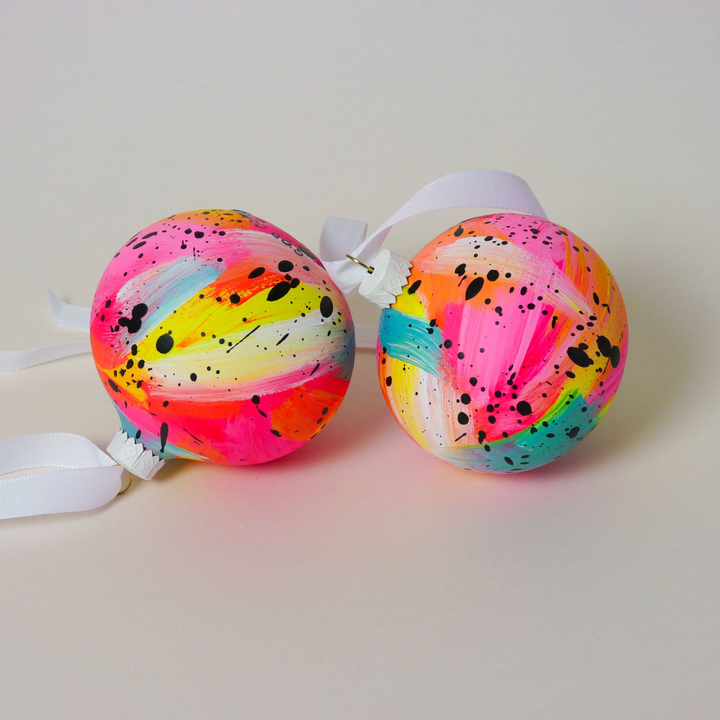 Limited Edition Hand Painted Bauble in Neon Brights