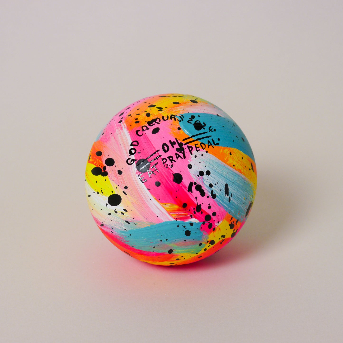 Limited Edition Hand Painted Bauble in Neon Brights