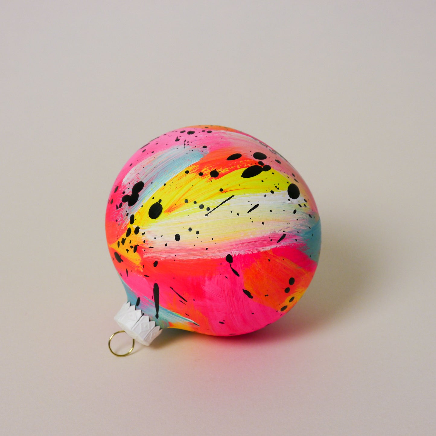 Limited Edition Hand Painted Bauble in Neon Brights