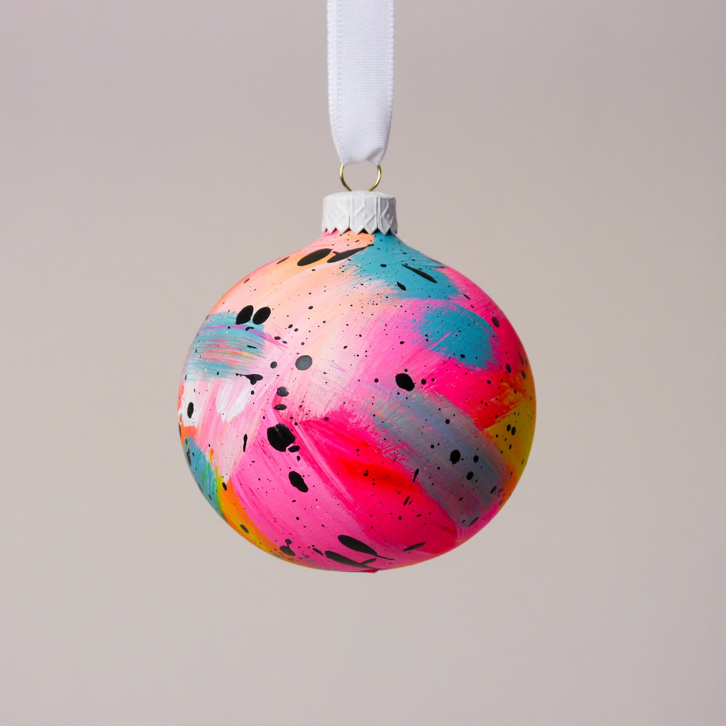 Limited Edition Hand Painted Bauble in Neon Brights