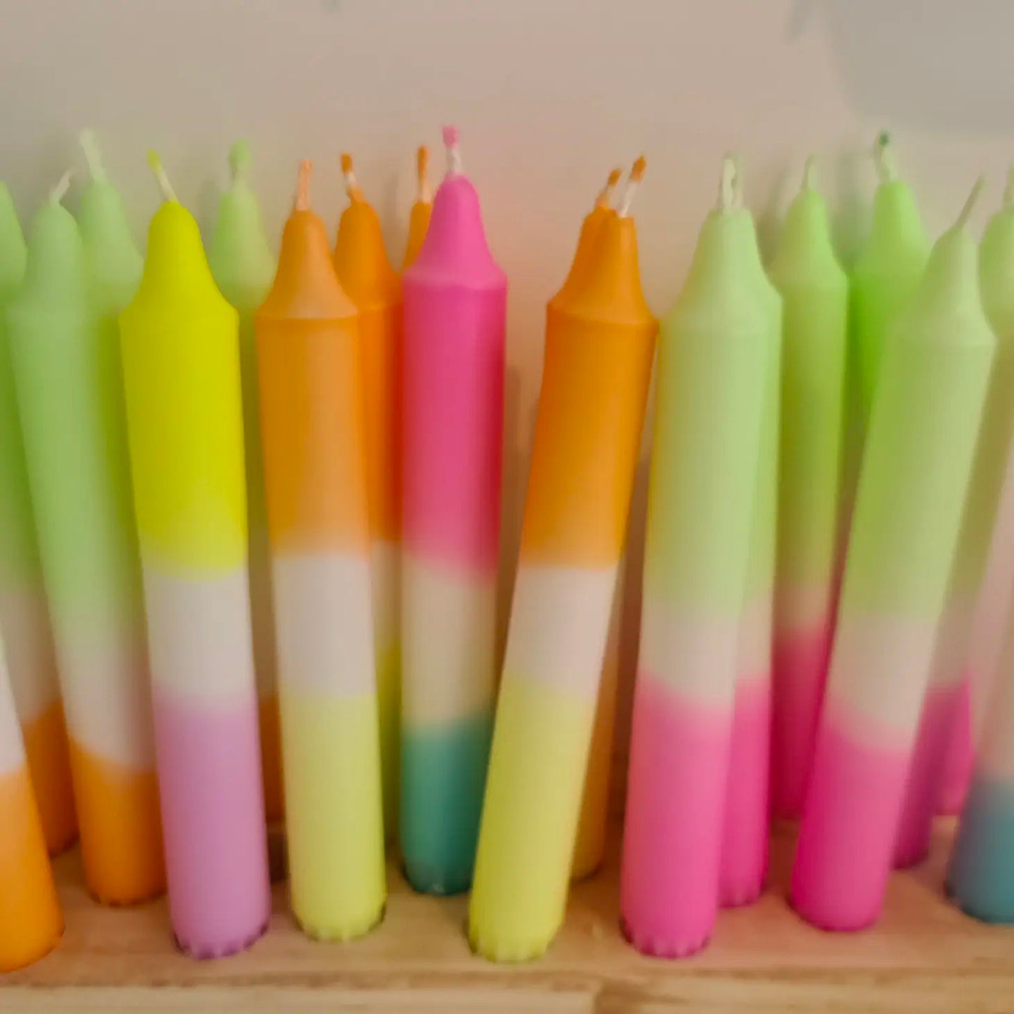 Dip Dyed Candle in Bright Colours