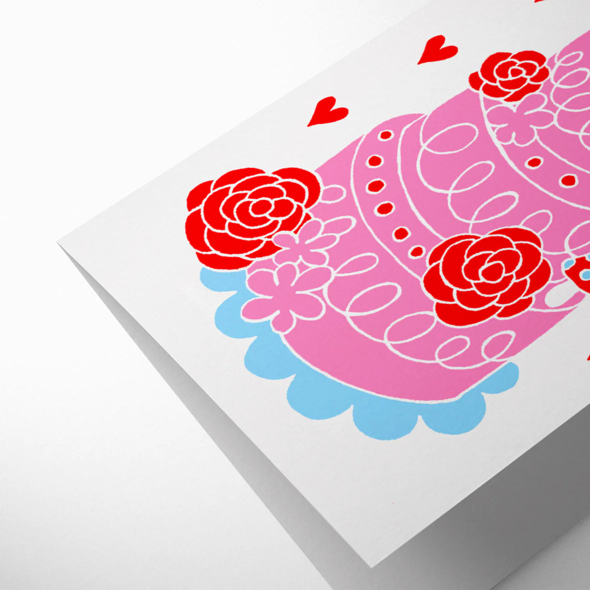 Big Pink Cake Wedding Card