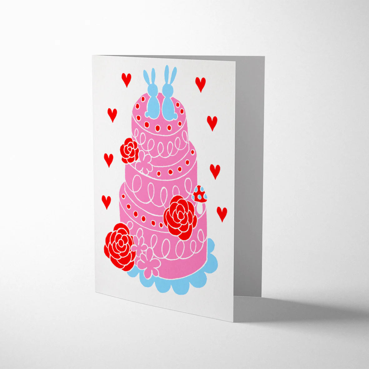 Big Pink Cake Wedding Card