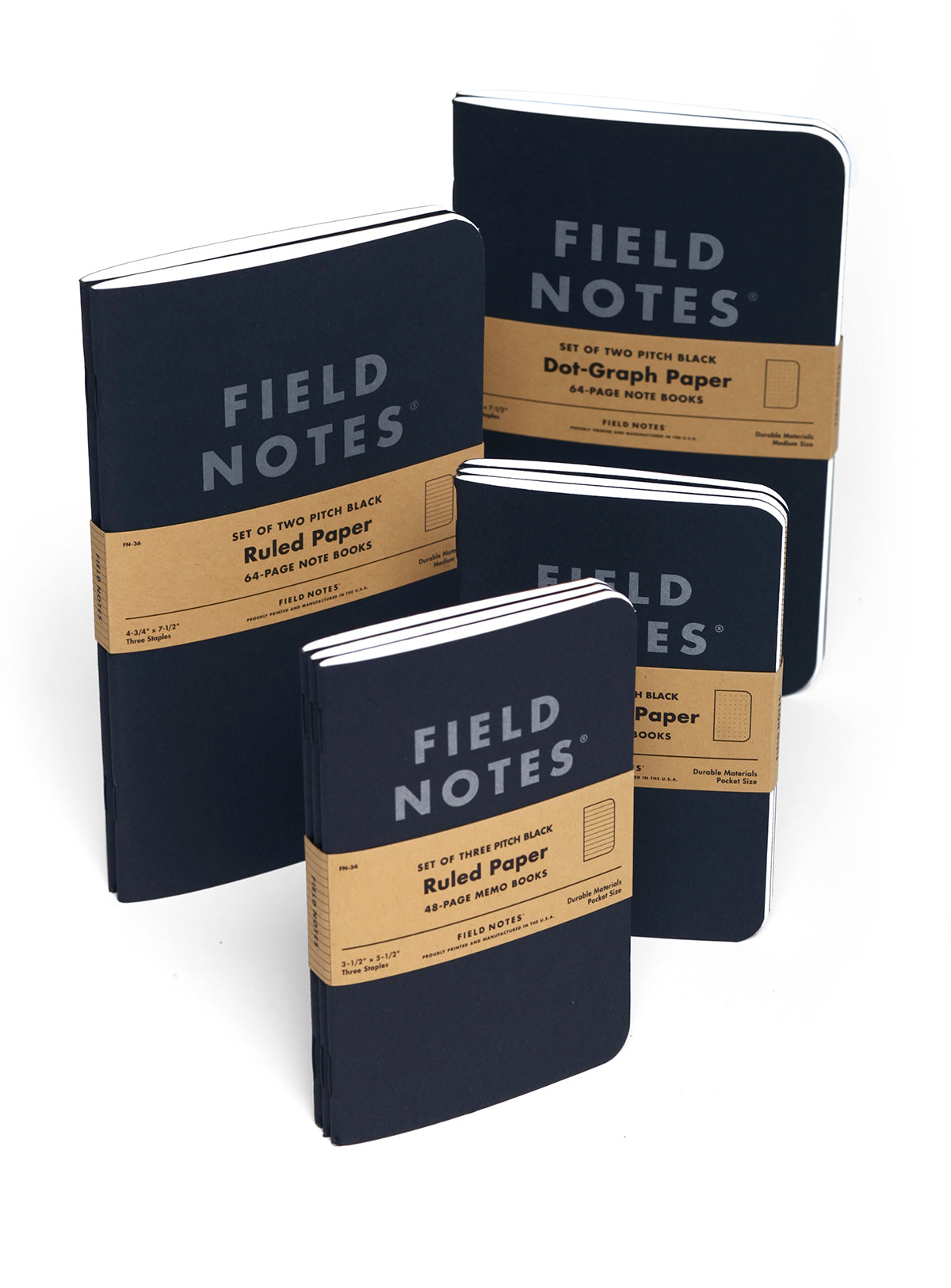 Field Notes Pitch Black Memo Book Three Pack