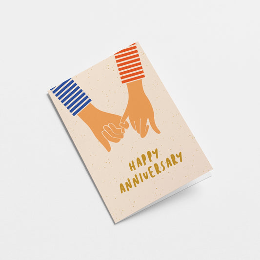 Happy Anniversary Holding Hands Card