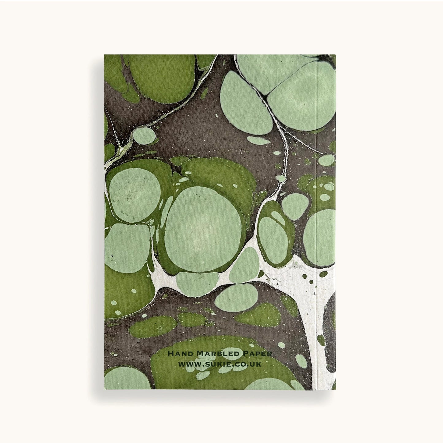 Hand Marbled Notebook in Green