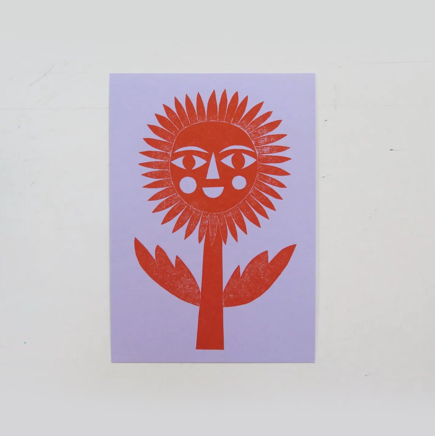 Happy Dandelion Collagraph Print
