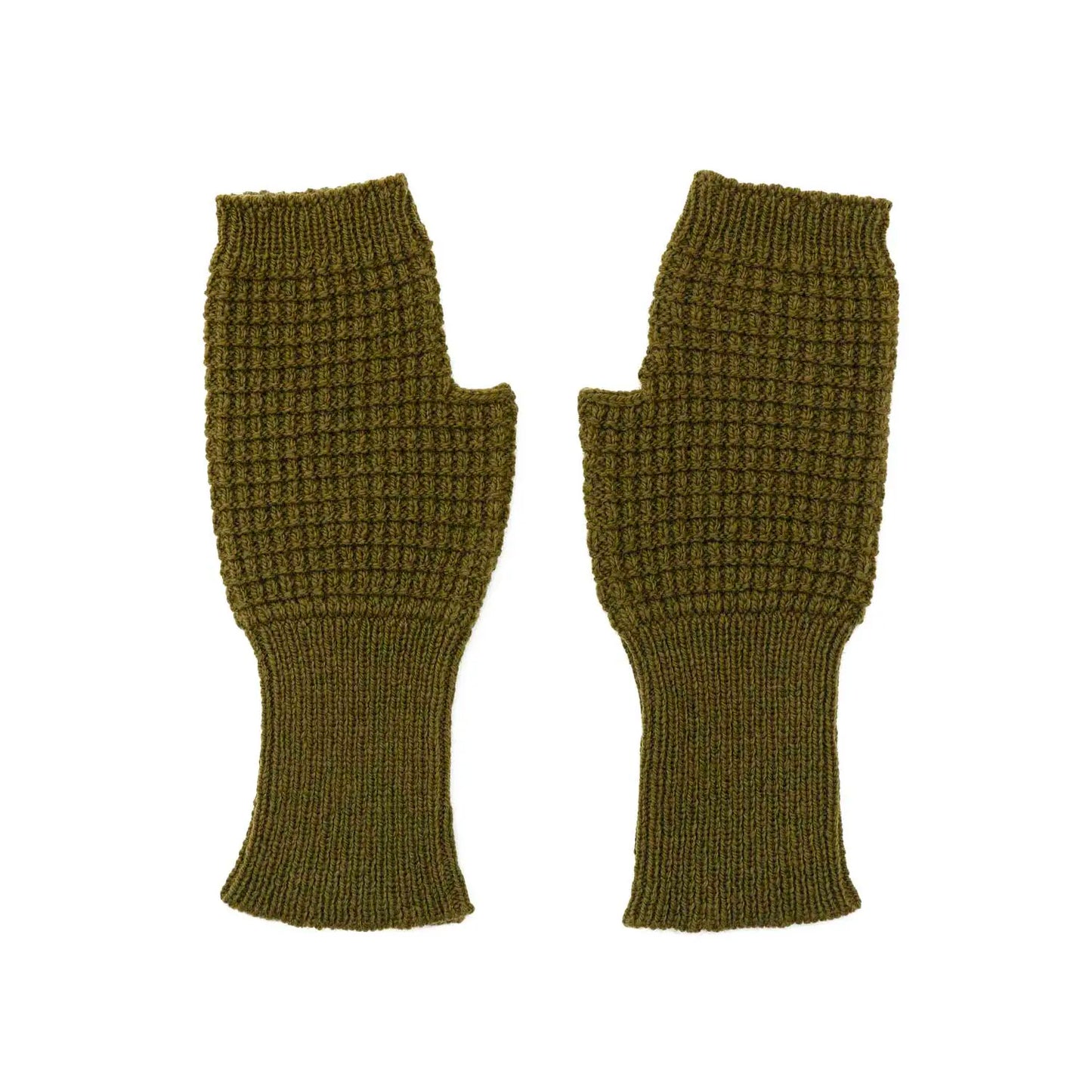 Sussex Field Fingerless Gloves in Olive Dun
