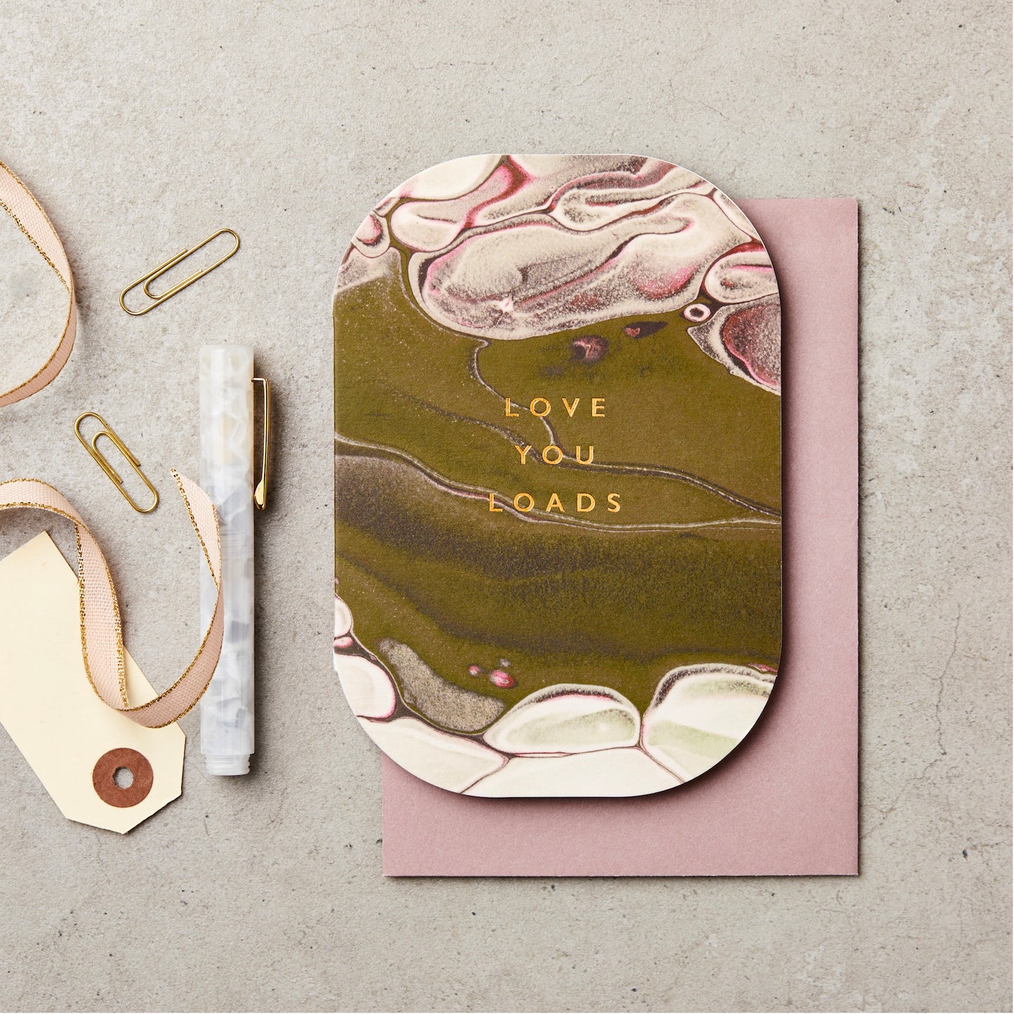 Love You Loads Marble Card