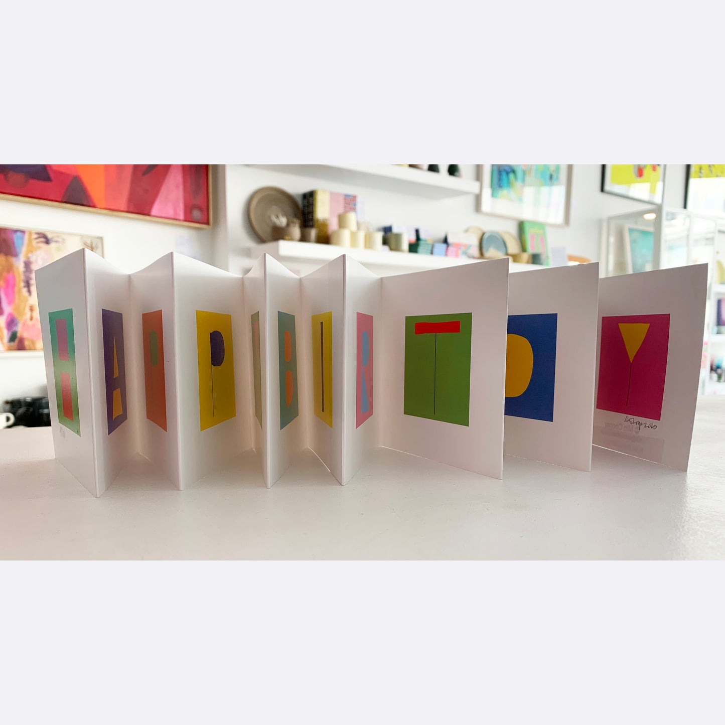Concertina Happy Birthday Print