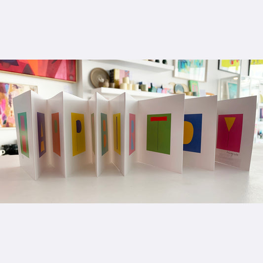 Concertina Happy Birthday Print