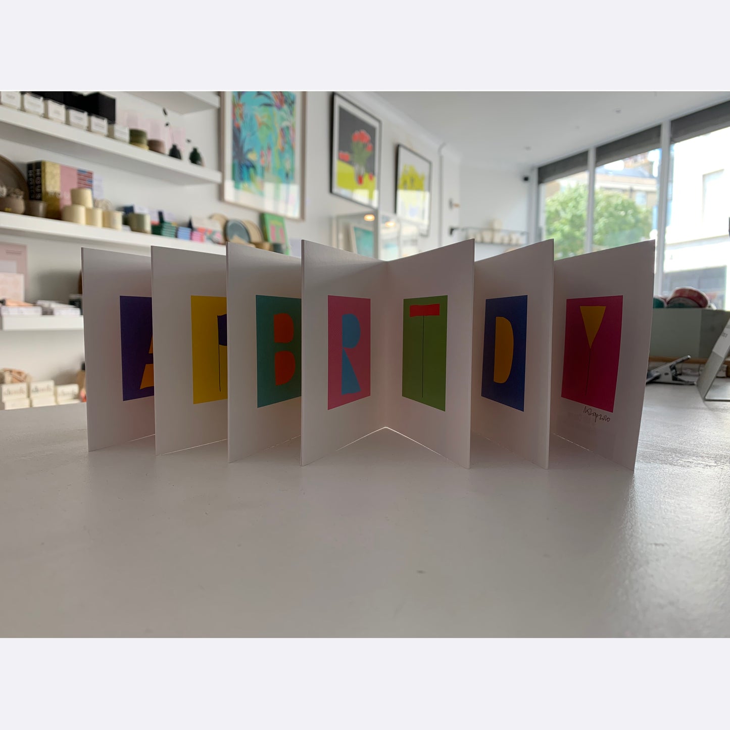 Concertina Happy Birthday Print