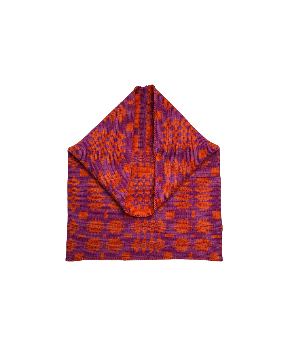Carthen Merino Tube Scarf - Violet/Pumpkin