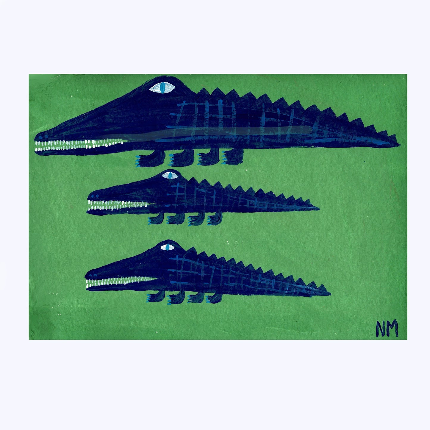 Blue Crocodiles A3 Print